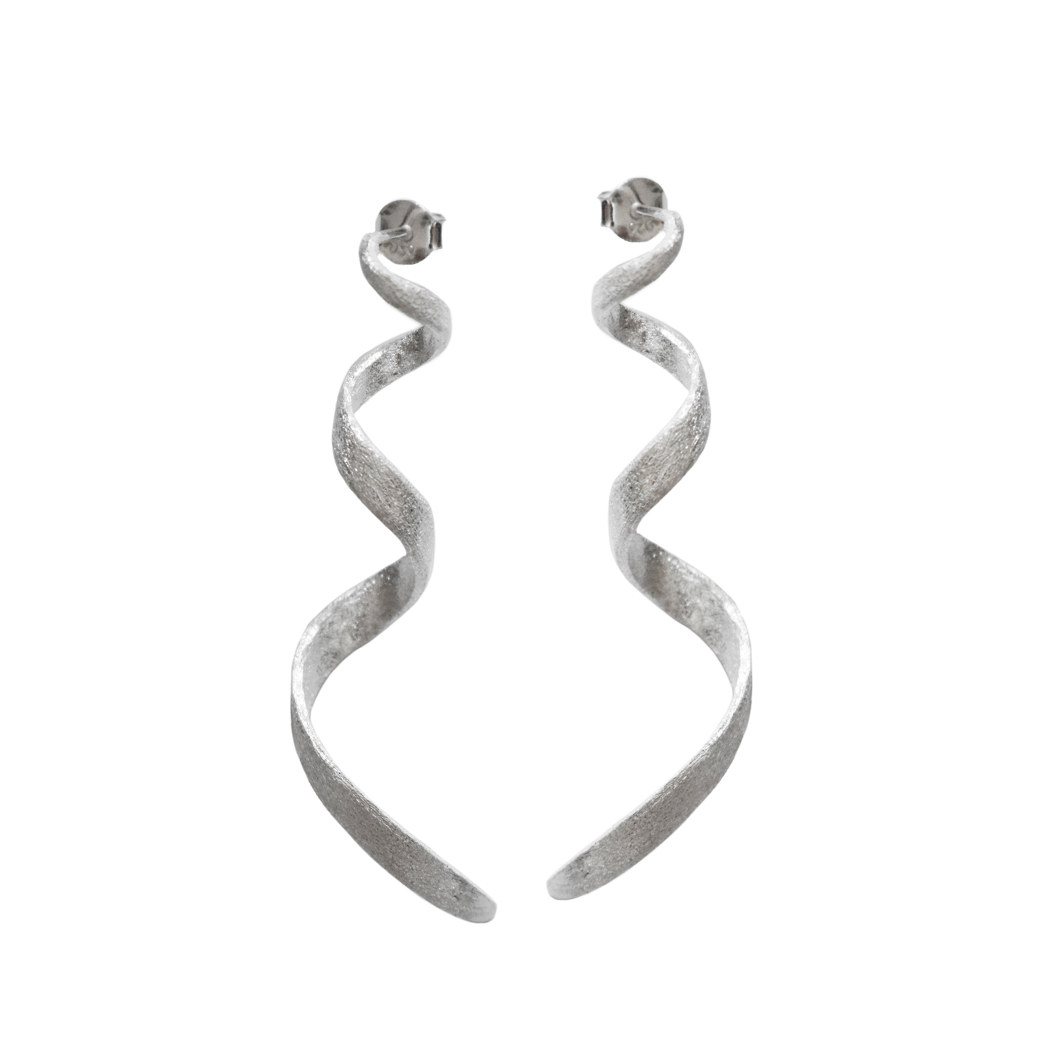 SRSingle Spiral Øreringe - Børstet